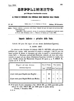 Verordnungsblatt für den Dienstbereich des K.K. Finanzministeriums für die im Reichsrate Vertretenen Königreiche und Länder 18641231 Seite: 1