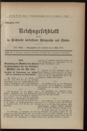 Verordnungsblatt für die k.k. Landwehr. Normalverordnungen 19150521 Seite: 1