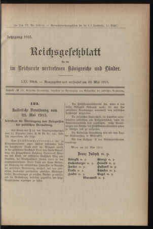 Verordnungsblatt für die k.k. Landwehr. Normalverordnungen 19150523 Seite: 1