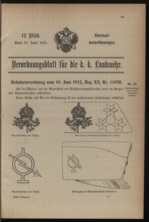 Verordnungsblatt für die k.k. Landwehr. Normalverordnungen 19150523 Seite: 11