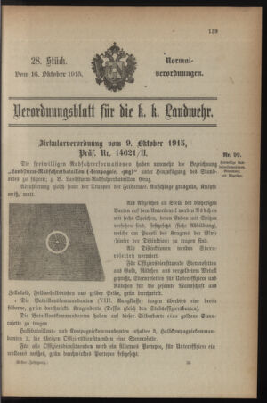 Verordnungsblatt für die k.k. Landwehr. Normalverordnungen 19151016 Seite: 1