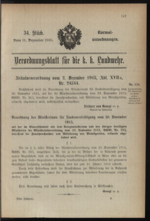 Verordnungsblatt für die k.k. Landwehr. Normalverordnungen 19151211 Seite: 1