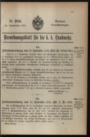 Verordnungsblatt für die k.k. Landwehr. Normalverordnungen