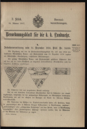 Verordnungsblatt für die k.k. Landwehr. Normalverordnungen 19170113 Seite: 1