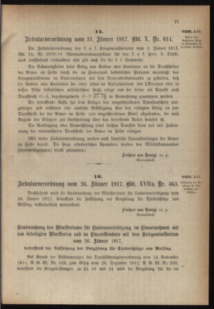 Verordnungsblatt für die k.k. Landwehr. Normalverordnungen 19170203 Seite: 7