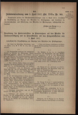 Verordnungsblatt für die k.k. Landwehr. Normalverordnungen 19170414 Seite: 5