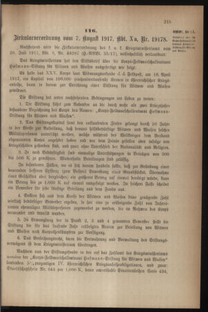 Verordnungsblatt für die k.k. Landwehr. Normalverordnungen 19170811 Seite: 7