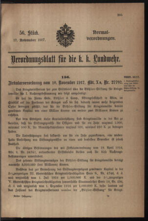 Verordnungsblatt für die k.k. Landwehr. Normalverordnungen 19171117 Seite: 1