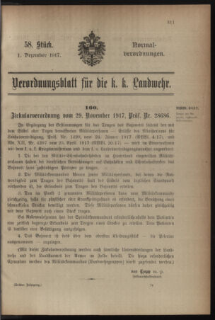 Verordnungsblatt für die k.k. Landwehr. Normalverordnungen 19171201 Seite: 1