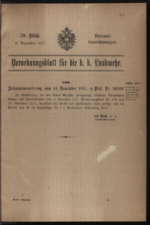 Verordnungsblatt für die k.k. Landwehr. Normalverordnungen 19171208 Seite: 1