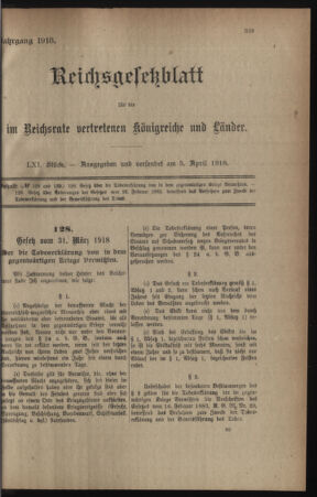 Verordnungsblatt für die k.k. Landwehr. Normalverordnungen 19180405 Seite: 1