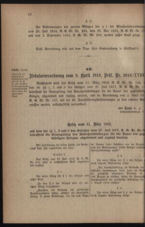 Verordnungsblatt für die k.k. Landwehr. Normalverordnungen 19180427 Seite: 2