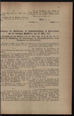 Verordnungsblatt für die k.k. Landwehr. Normalverordnungen 19180427 Seite: 7