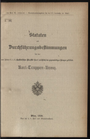 Verordnungsblatt für die k.k. Landwehr. Normalverordnungen 19180831 Seite: 3