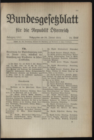 Verordnungsblatt für das deutschösterreichische Staatsamt für Heerwesen 19210228 Seite: 1