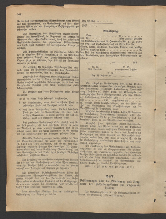 Verordnungsblatt für das deutschösterreichische Staatsamt für Heerwesen 19210618 Seite: 8