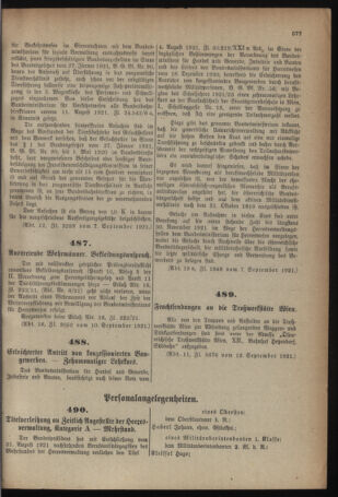 Verordnungsblatt für das deutschösterreichische Staatsamt für Heerwesen 19210917 Seite: 7