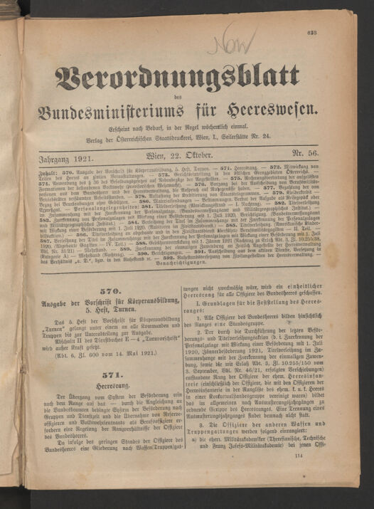 Verordnungsblatt für das deutschösterreichische Staatsamt für Heerwesen 19211022 Seite: 49