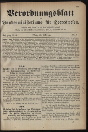 Verordnungsblatt für das deutschösterreichische Staatsamt für Heerwesen 19211029 Seite: 1