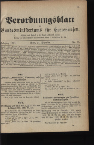 Verordnungsblatt für das deutschösterreichische Staatsamt für Heerwesen 19211224 Seite: 1