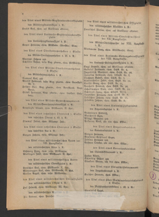 Verordnungsblatt für das deutschösterreichische Staatsamt für Heerwesen 19220107 Seite: 8