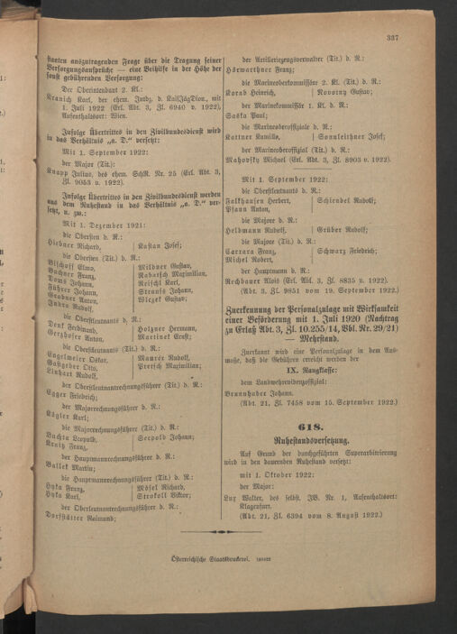 Verordnungsblatt für das deutschösterreichische Staatsamt für Heerwesen 19220923 Seite: 9