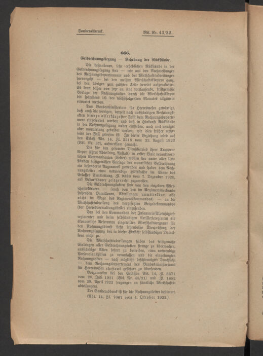 Verordnungsblatt für das deutschösterreichische Staatsamt für Heerwesen 19221021 Seite: 14