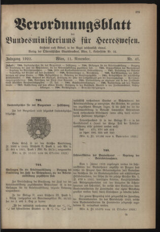 Verordnungsblatt für das deutschösterreichische Staatsamt für Heerwesen 19221111 Seite: 1