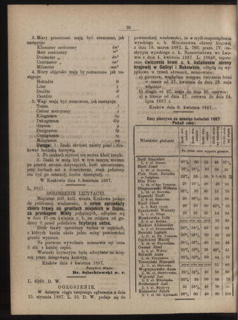 Dziennik rozporzaden dla stol. krol. m. Krakowa 18870408 Seite: 4