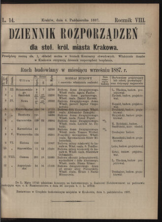 Dziennik rozporzaden dla stol. krol. m. Krakowa