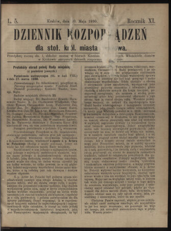 Dziennik rozporzaden dla stol. krol. m. Krakowa 18900510 Seite: 1