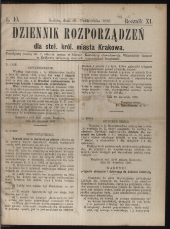 Dziennik rozporzaden dla stol. krol. m. Krakowa 18901010 Seite: 1