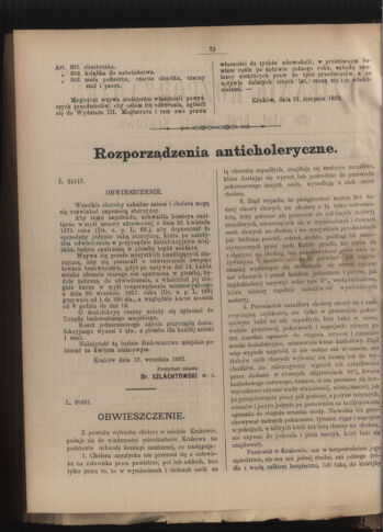 Dziennik rozporzaden dla stol. krol. m. Krakowa 18920930 Seite: 2