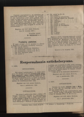 Dziennik rozporzaden dla stol. krol. m. Krakowa 18921020 Seite: 2