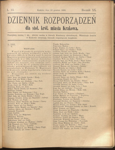 Dziennik rozporzaden dla stol. krol. m. Krakowa 18991201 Seite: 71