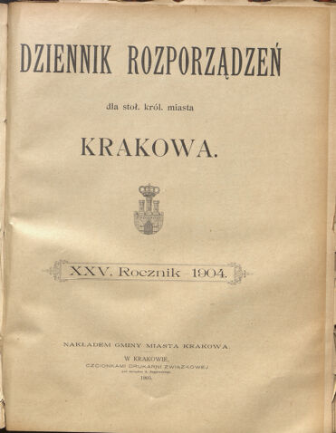 Dziennik rozporzaden dla stol. krol. m. Krakowa 19031231 Seite: 9