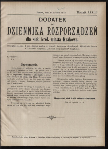 Dziennik rozporzaden dla stol. krol. m. Krakowa 19111231 Seite: 17