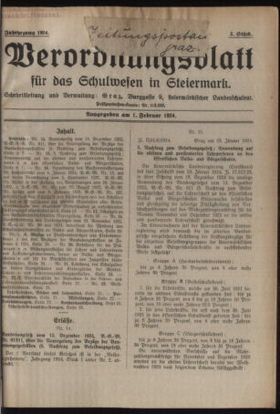 Verordnungsblatt für das Schulwesen in Steiermark 19240201 Seite: 1