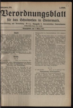 Verordnungsblatt für das Schulwesen in Steiermark 19240301 Seite: 1