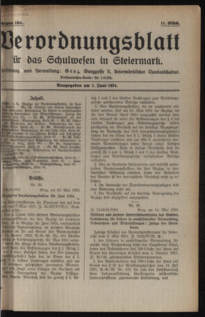 Verordnungsblatt für das Schulwesen in Steiermark 19240601 Seite: 1