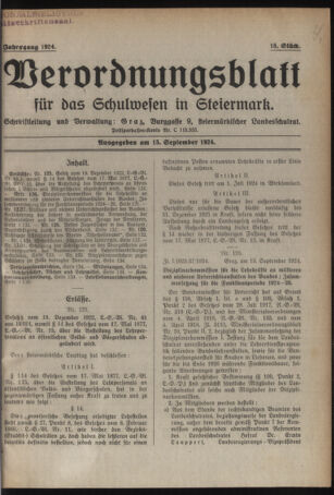 Verordnungsblatt für das Schulwesen in Steiermark 19240915 Seite: 1