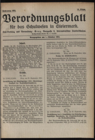 Verordnungsblatt für das Schulwesen in Steiermark 19241001 Seite: 1