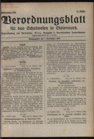 Verordnungsblatt für das Schulwesen in Steiermark 19241101 Seite: 1