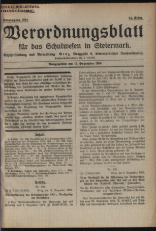 Verordnungsblatt für das Schulwesen in Steiermark 19241215 Seite: 1