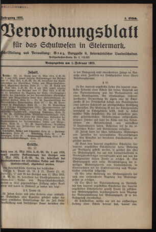 Verordnungsblatt für das Schulwesen in Steiermark 19250201 Seite: 1