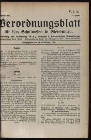 Verordnungsblatt für das Schulwesen in Steiermark 19250915 Seite: 1