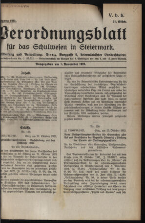 Verordnungsblatt für das Schulwesen in Steiermark 19251101 Seite: 1