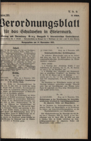 Verordnungsblatt für das Schulwesen in Steiermark 19251115 Seite: 1