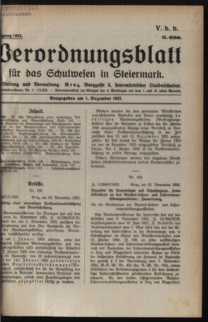 Verordnungsblatt für das Schulwesen in Steiermark 19251201 Seite: 1