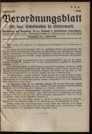 Verordnungsblatt für das Schulwesen in Steiermark 19260101 Seite: 1